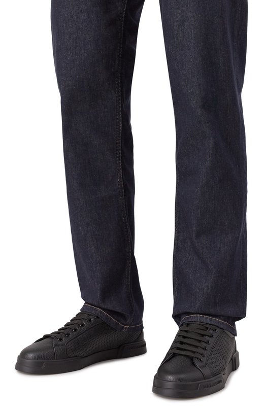 Кожаные кеды Dolce & Gabbana CS2354/AG093 Чёрный  CS2354/AG093 Фото 3