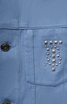Детского джинсовая куртка BURBERRY голубого цвета, арт. 8047737 | Фото 3 (Рукава: �Длинные; Материал сплава: Проставлено; Материал внешний: Хлопок; Драгоценные камни: Проставлено)