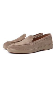 Женские замшевые лоферы SANTONI бежевого цвета, арт. WUYG58856TTGNPYL | Фото 1 (Материал внешний: Замша, Натуральная кожа; Каблук высота: Низкий; Драгоценные камни: Проставлено; Материал внутренний: Натуральная кожа; Материал сплава: Проставлено; Подошва: Платфор�ма)