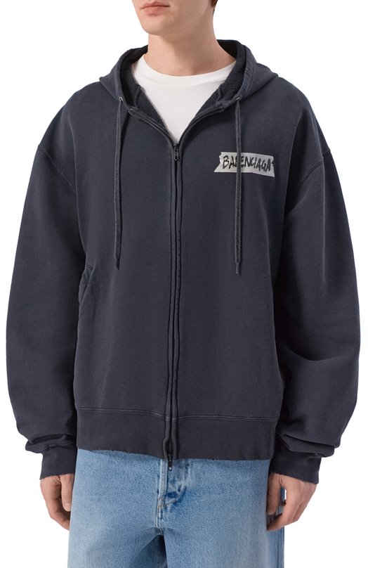 Хлопковая толстовка Balenciaga 850338/TTVL7 Серый  850338/TTVL7 Фото 3