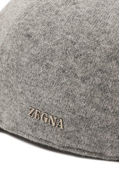 Мужская кашемировая бейсболка ZEGNA серого цвета, арт. Z6I12HA6/B6S | Фото 4 (Материал: Шерсть, Текстиль, Кашемир; Нос: Не проставлено; Материал сплава: Проставлено)