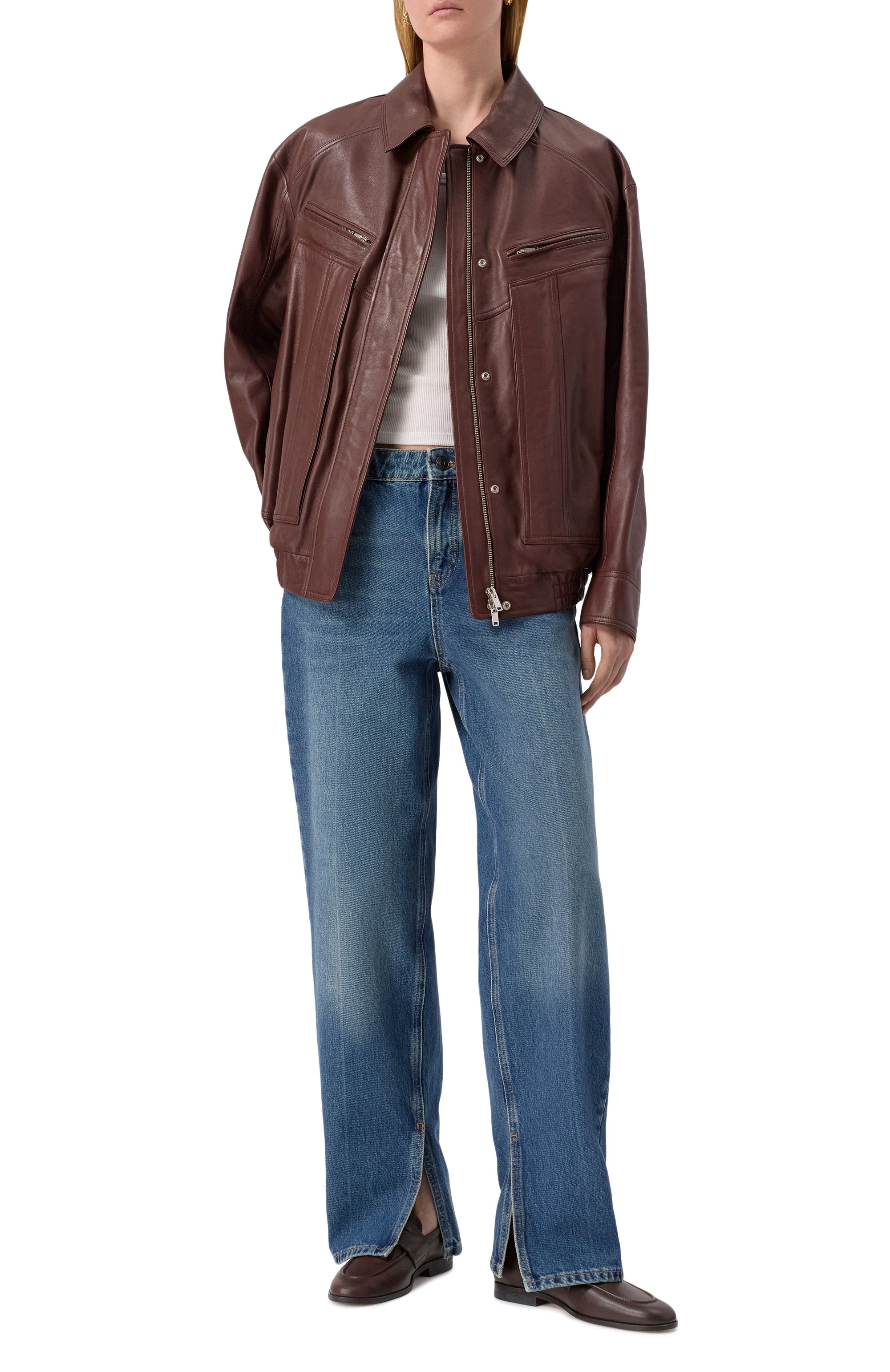 Кожаный бомбер 12 STOREEZ, арт. 127369, фото 2