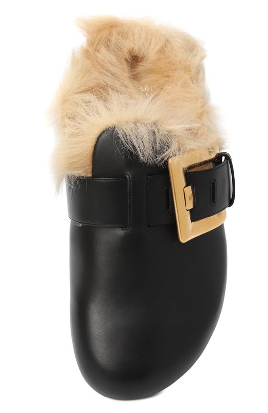 Кожаные сабо Balmain FM1UR373/LVIT Чёрный  FM1UR373/LVIT Фото 6