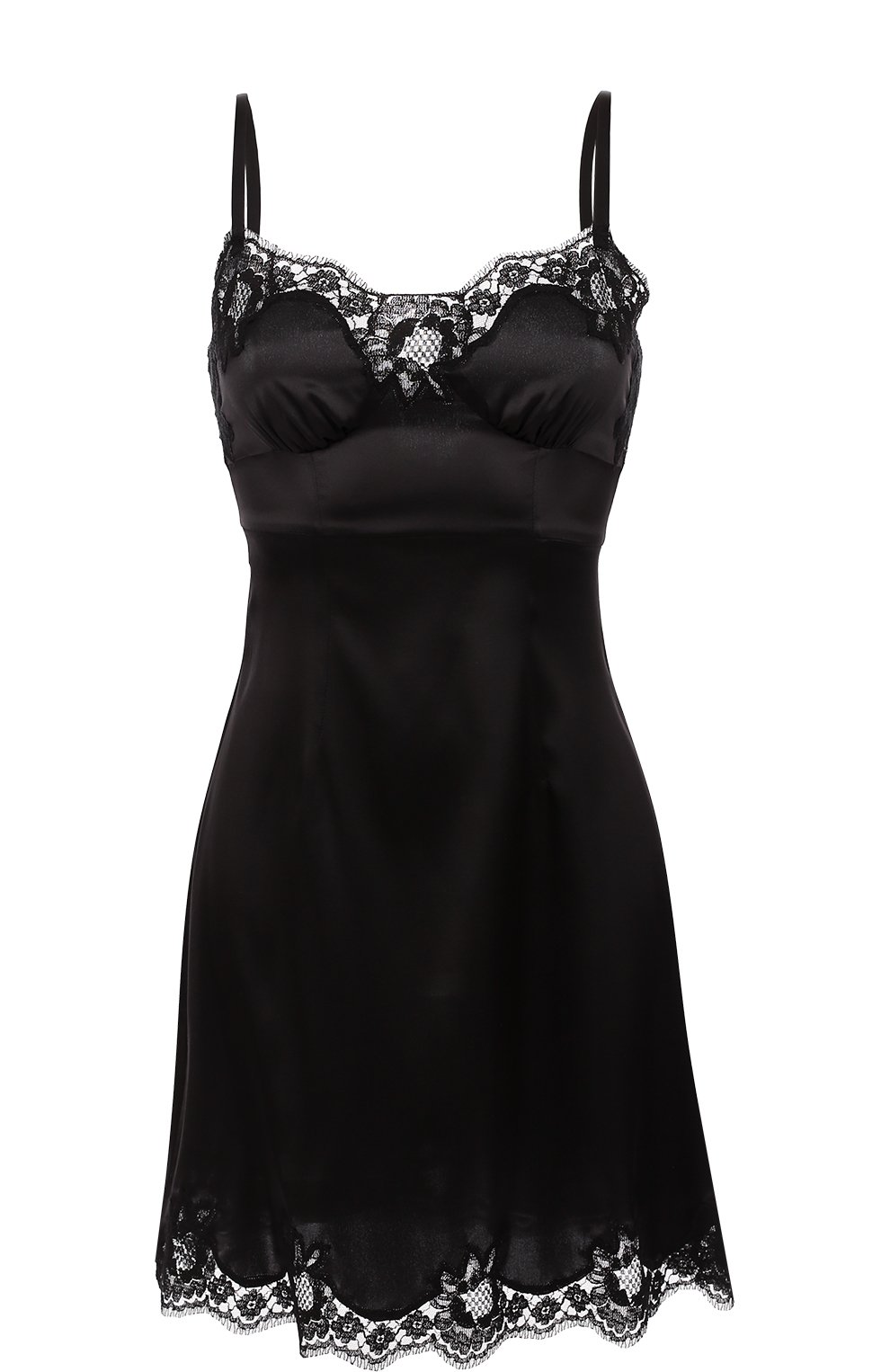 Приталенная шелковая сорочка с кружевной отделкой DOLCE & GABBANA, арт. 0122/06A02T/FUADG, фото 1