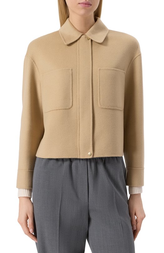 Шерстяная куртка Max Mara Studio MADIS0N Бежевый  MADIS0N Фото 3