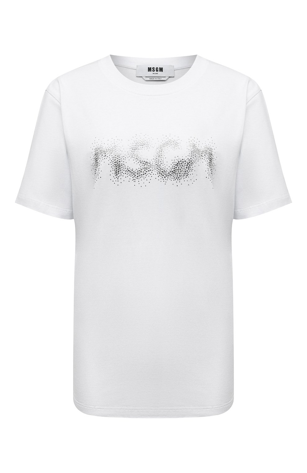 Хлопковая футболка MSGM белого цвета по цене 16050 руб., арт. 3341MDM107 227798, фото 1 Хлопковая футболка MSGM, арт. 3341MDM107 227798, фото 1