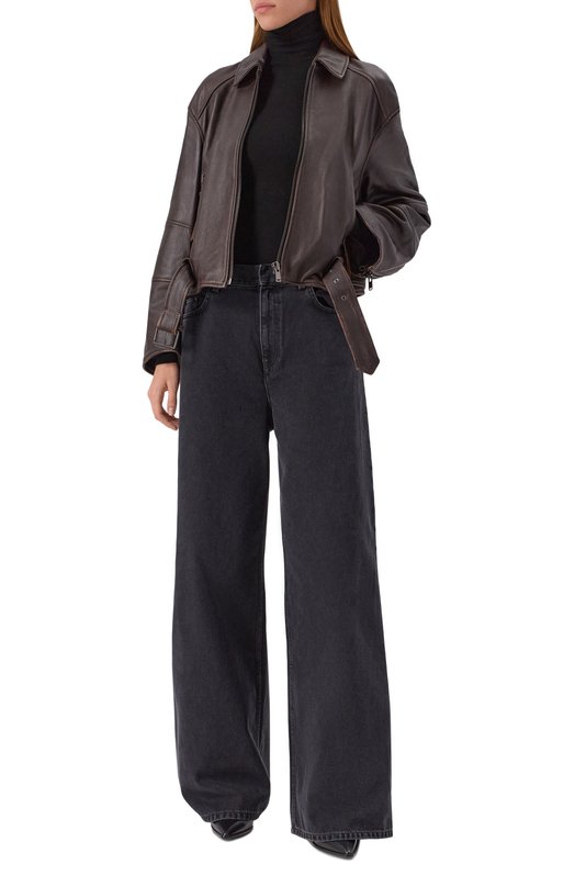 Кожаная куртка Weekend Max Mara EGIZI0 Коричневый  EGIZI0 Фото 2
