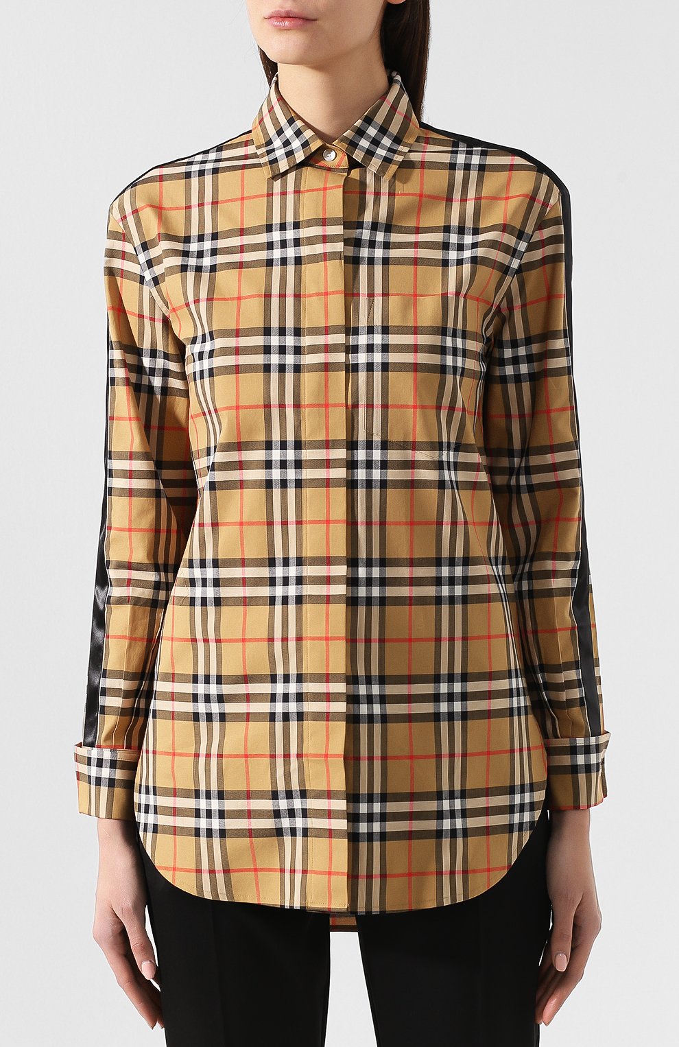 Хлопковая рубашка в клетку BURBERRY, арт. 8003206, фото 3