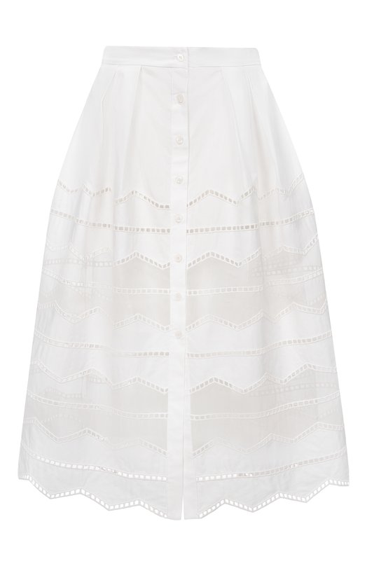 Юбка из хлопка и шелка Elie Saab SK276NR26/CES01 Белый SK276NR26/CES01
