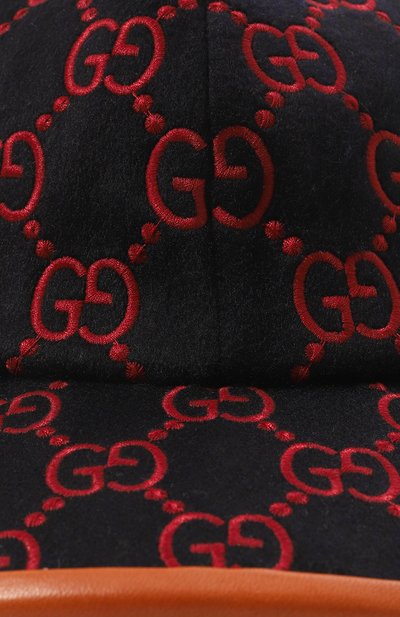 Шерстяная бейсболка GUCCI темно-синего цвета по цене 64800 руб., арт. 673251 3HAGK, фото 4 Шерстяная бейсболка GUCCI, арт. 673251 3HAGK, фото 4