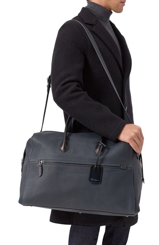 Кожаная дорожная сумка Santoni UIBBA2646BS-ACSUU55 Синий  UIBBA2646BS-ACSUU55 Фото 2