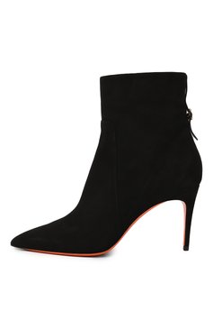 Женские замшевые ботильоны SANTONI черного цвета, арт. WTID70614HA2TMGD | Фото 4 (Каблук высота: Высокий; Материал внутренний: Натуральная кожа; Материал сплава: Проставлено; Материал утеплителя: Без утеплителя; Каблук тип: Шпилька; Подошва: Плоская; Драгоценные камни: Проставлено; Материал внешний: Замша)