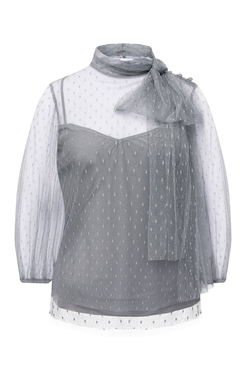 Блузка REDVALENTINO серого цвета по цене 49950 руб., арт. UR3AAA90/1GK, фото 1 Блузка REDVALENTINO, арт. UR3AAA90/1GK, фото 1