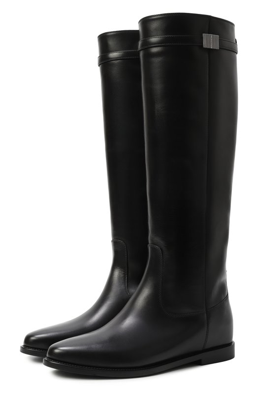 Кожаные сапоги Kiton D60812N0102401 Чёрный D60812N0102401