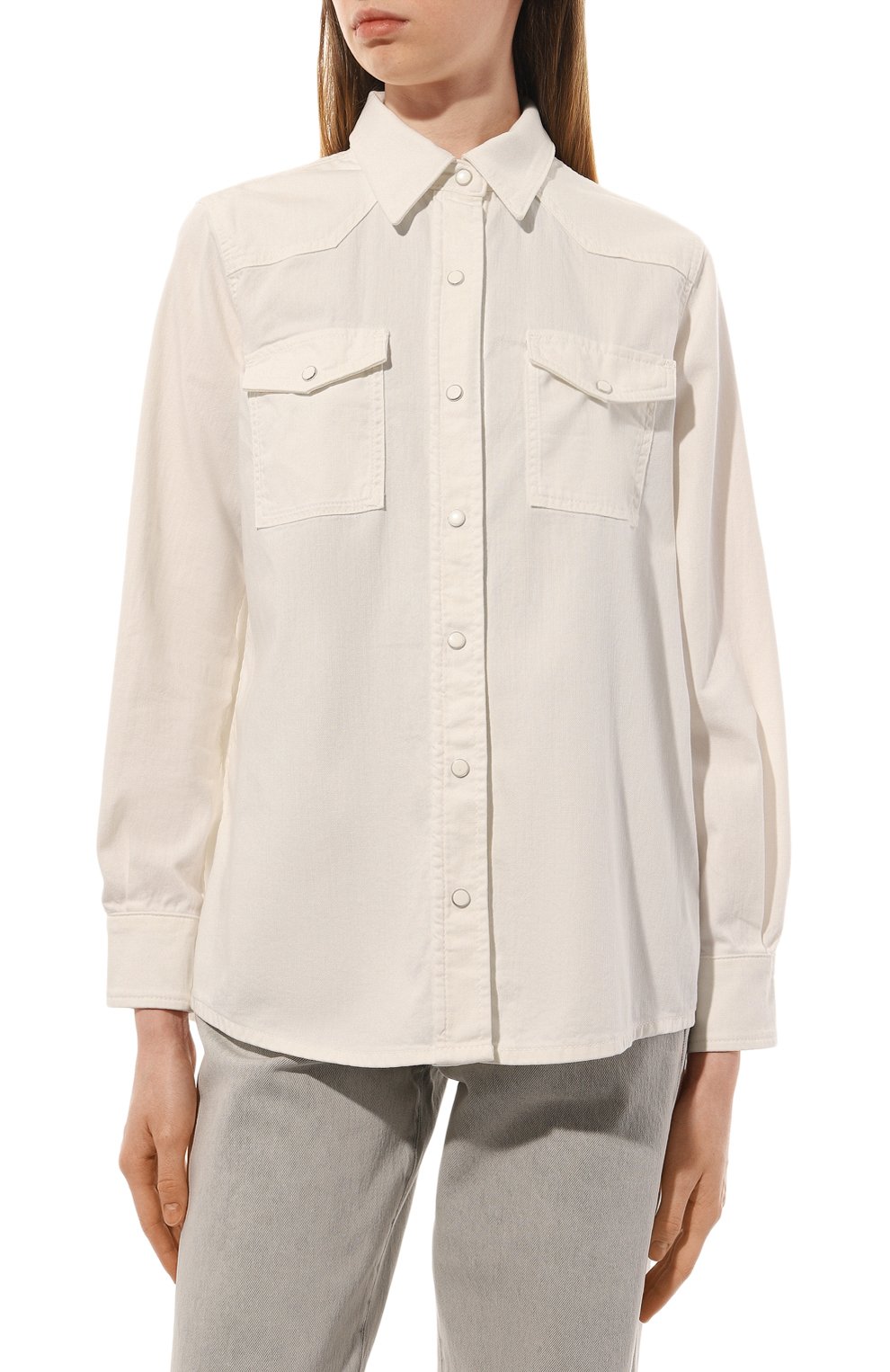 Хлопковая рубашка 7 FOR ALL MANKIND белого цвета по цене 26500 руб., арт. JSYRC550MK, фото 3 Хлопковая рубашка 7 FOR ALL MANKIND, арт. JSYRC550MK, фото 3