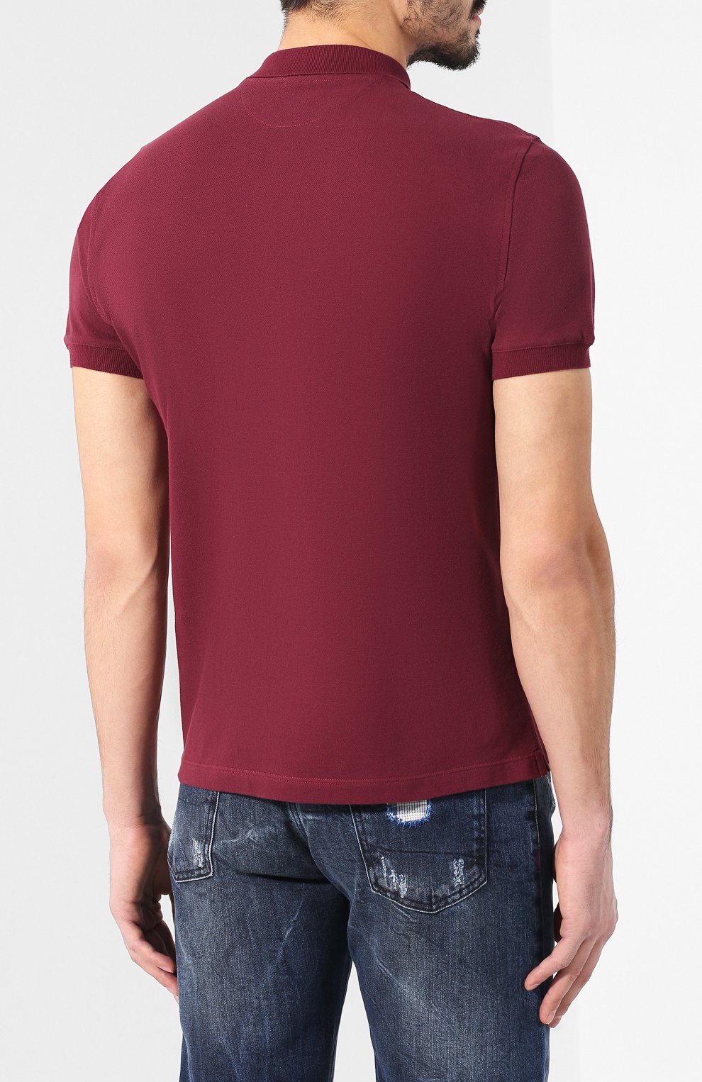 Хлопковое поло BRUNELLO CUCINELLI бордового цвета по цене 45600 руб., арт. M0T638307, фото 4 Хлопковое поло BRUNELLO CUCINELLI, арт. M0T638307, фото 4