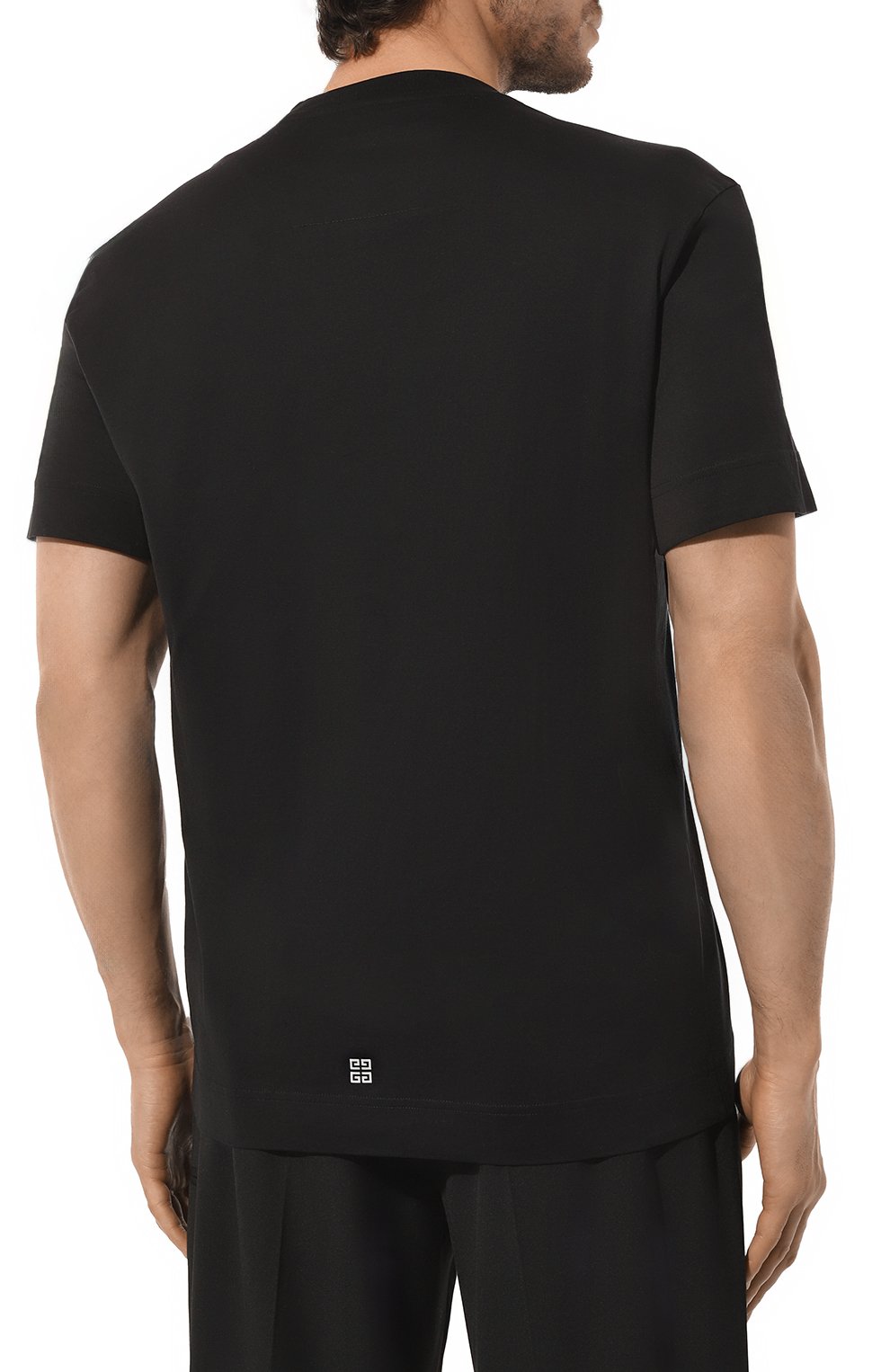 Хлопковая футболка GIVENCHY черного цвета по цене 63400 руб., арт. BM716G3YEL, фото 4 Хлопковая футболка GIVENCHY, арт. BM716G3YEL, фото 4