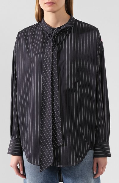Хлопковая рубашка BALENCIAGA черно-белого цвета по цене 67300 руб., арт. 520497/TGM04, фото 3 Хлопковая рубашка BALENCIAGA, арт. 520497/TGM04, фото 3