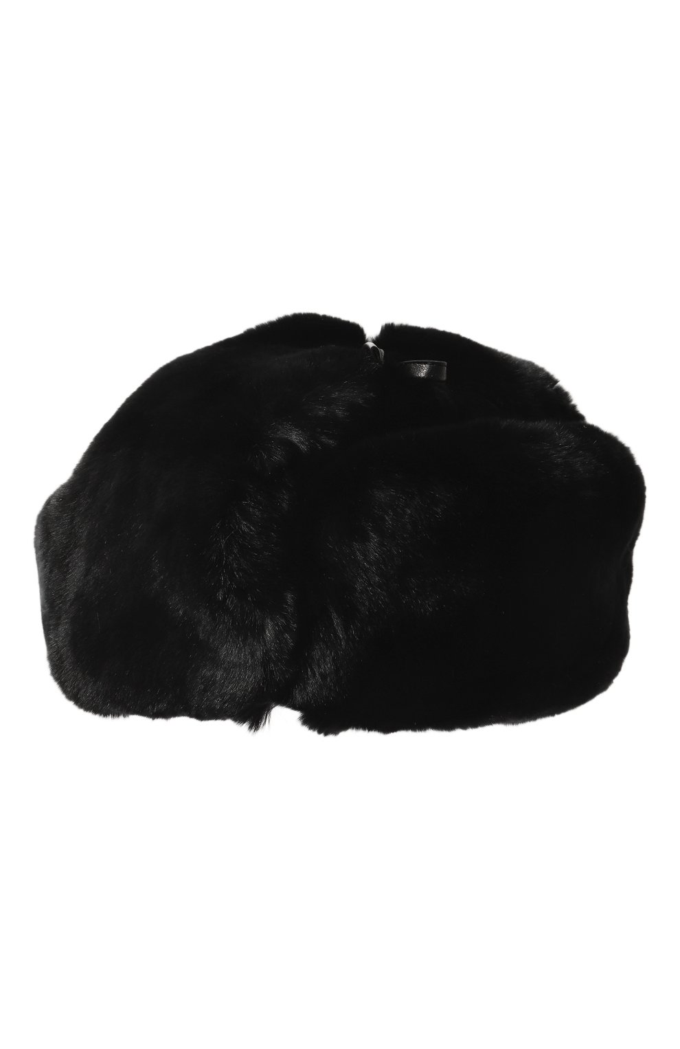 Шапка-ушанка из меха кролика MASLOV черного цвета по цене 36080 руб., арт. H02, фото 1 Шапка-ушанка из меха кролика MASLOV, арт. H02, фото 1