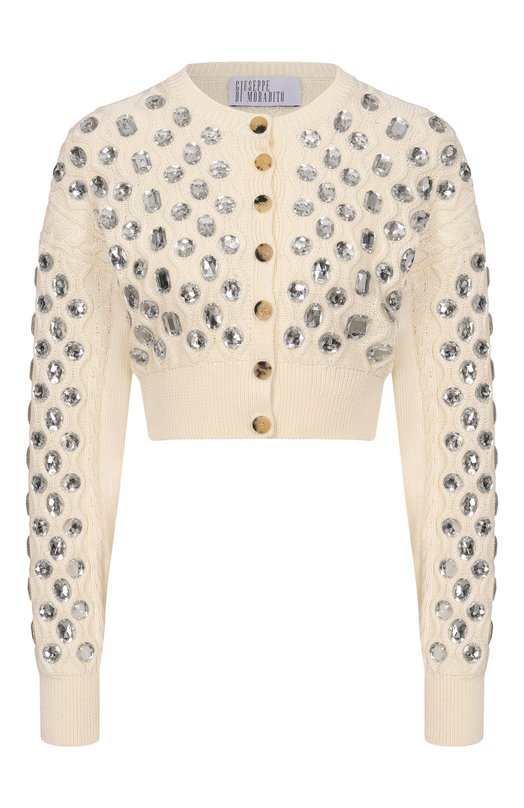 Хлопковый кардиган Giuseppe di Morabito 06PSKNT384CR 16403 Кремовый 06PSKNT384CR 16403