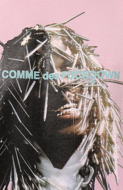 Хлопковая футболка Comme des Fuckdown CFABM00047 Розовый  CFABM00047 Фото 5