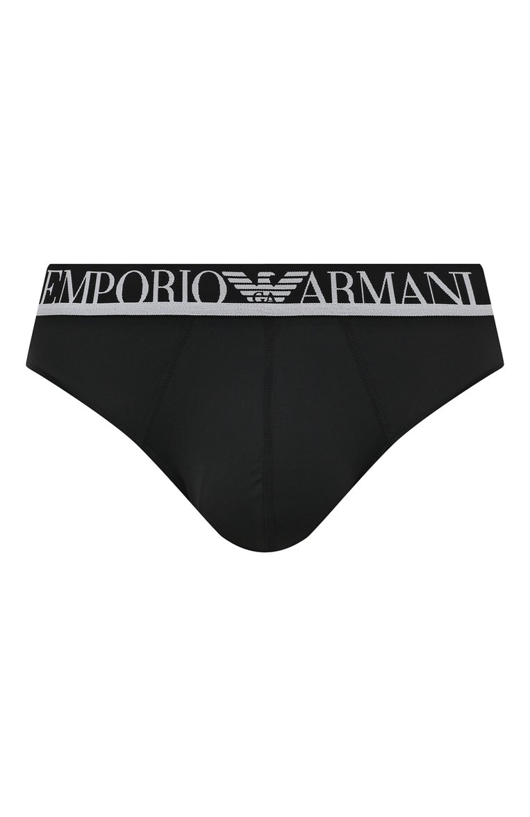 Мужские брифы EMPORIO ARMANI черного цвета, арт. 110814/3F719 | Фото 1 (Кросс-КТ: бельё; Материал внешний: Синтетический материал; Материал сплава: Проставлено; Нос: Не проставлено; Мужское Кросс-КТ: Трусы)