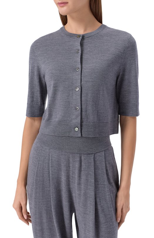 Кардиган из шерсти и кашемира 12 STOREEZ 136599 Серый  136599 Фото 3