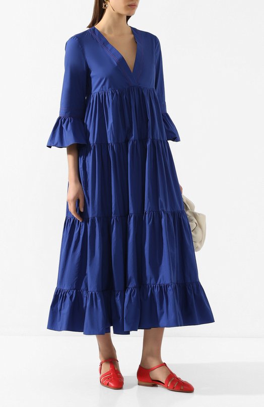 Хлопковое платье La Doublej Синий, фото 2