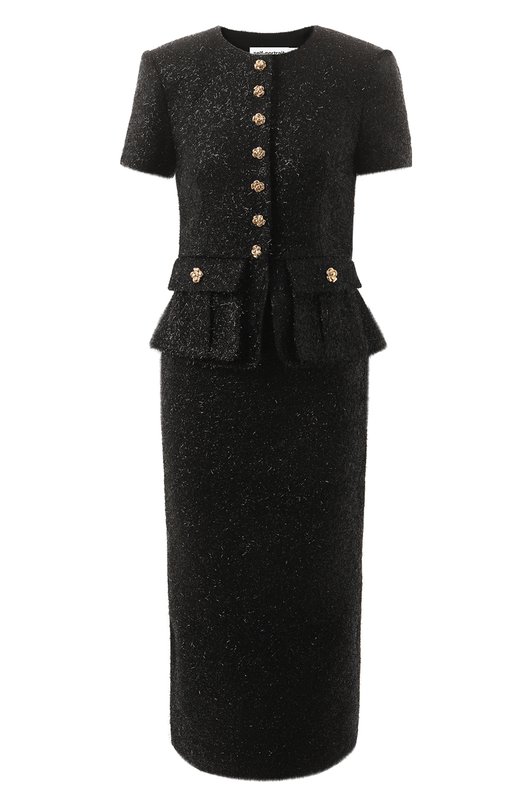 Твидовое платье self-portrait AW24-001MB-B Чёрный AW24-001MB-B