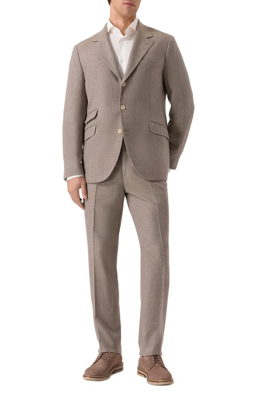 Шерстяной костюм Brunello Cucinelli MV414LDWH Бежевый MV414LDWH