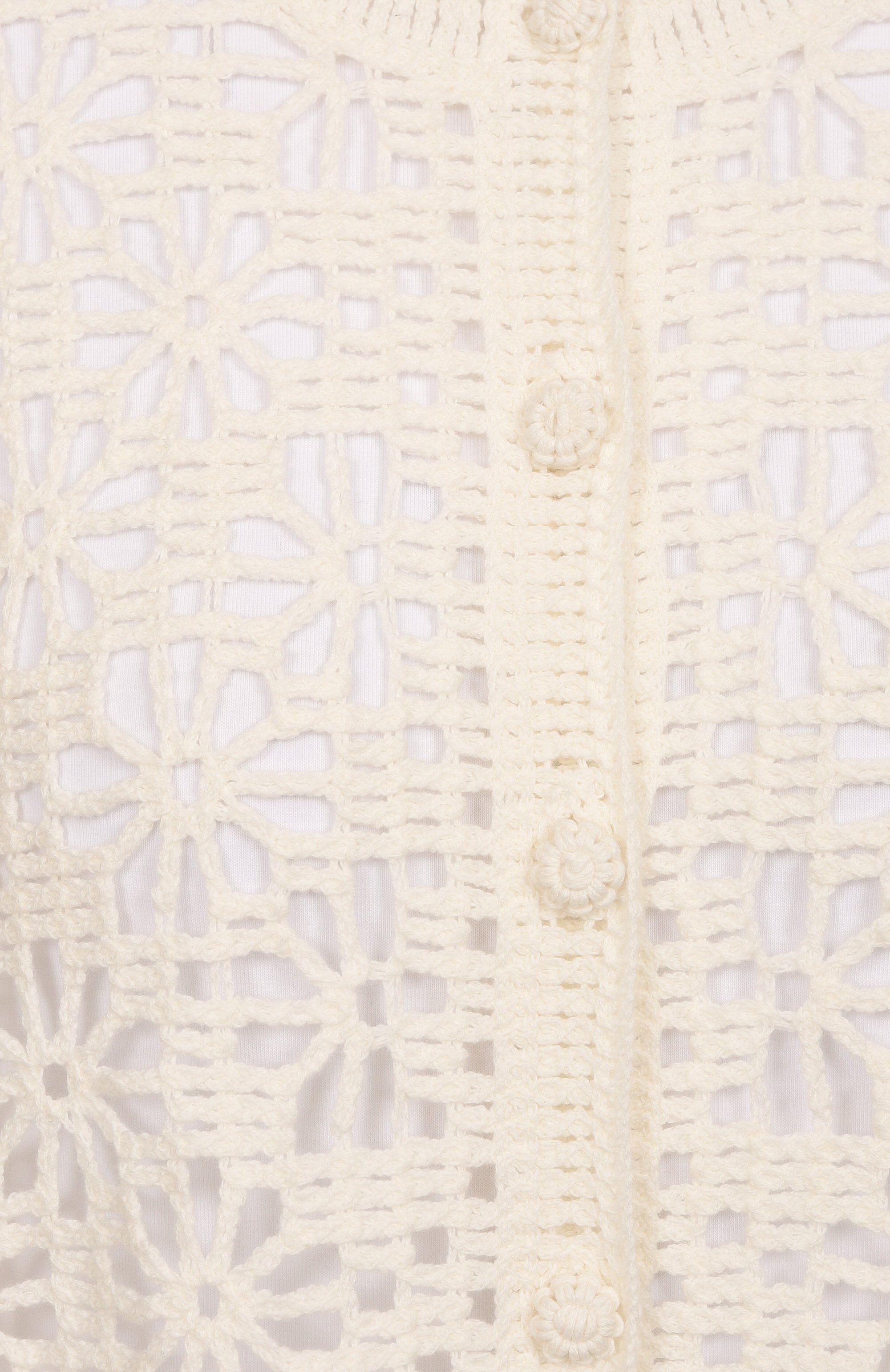 Хлопковый кардиган TWINSET молочного цвета по цене 39350 руб., арт. 251TT3200, фото 6 Хлопковый кардиган TWINSET, арт. 251TT3200, фото 6