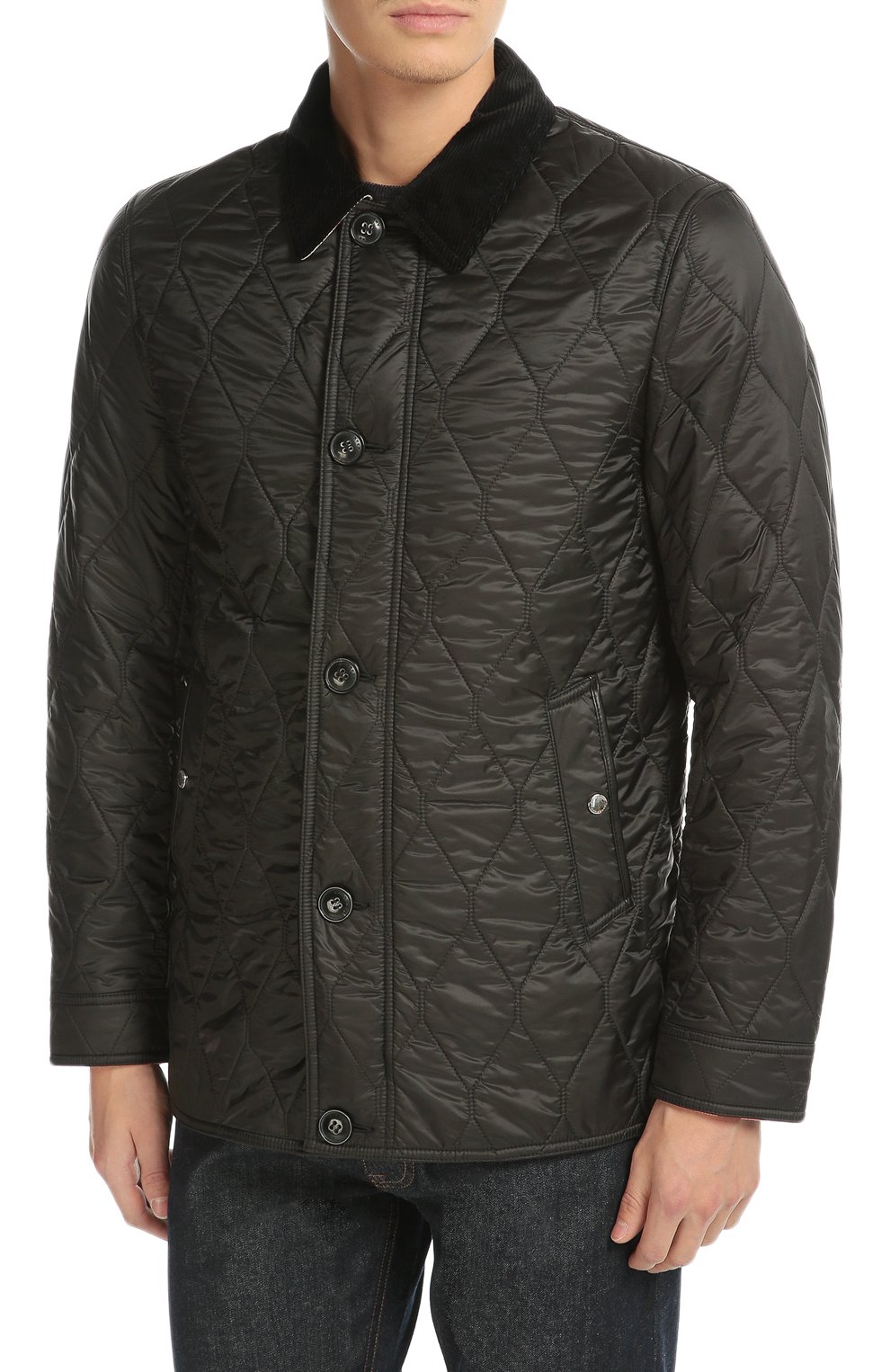 Стеганая куртка с отделкой из натуральной кожи BURBERRY, арт. 3996365, фото 3