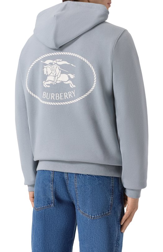 Хлопковая толстовка Burberry 8110494 Голубой  8110494 Фото 4
