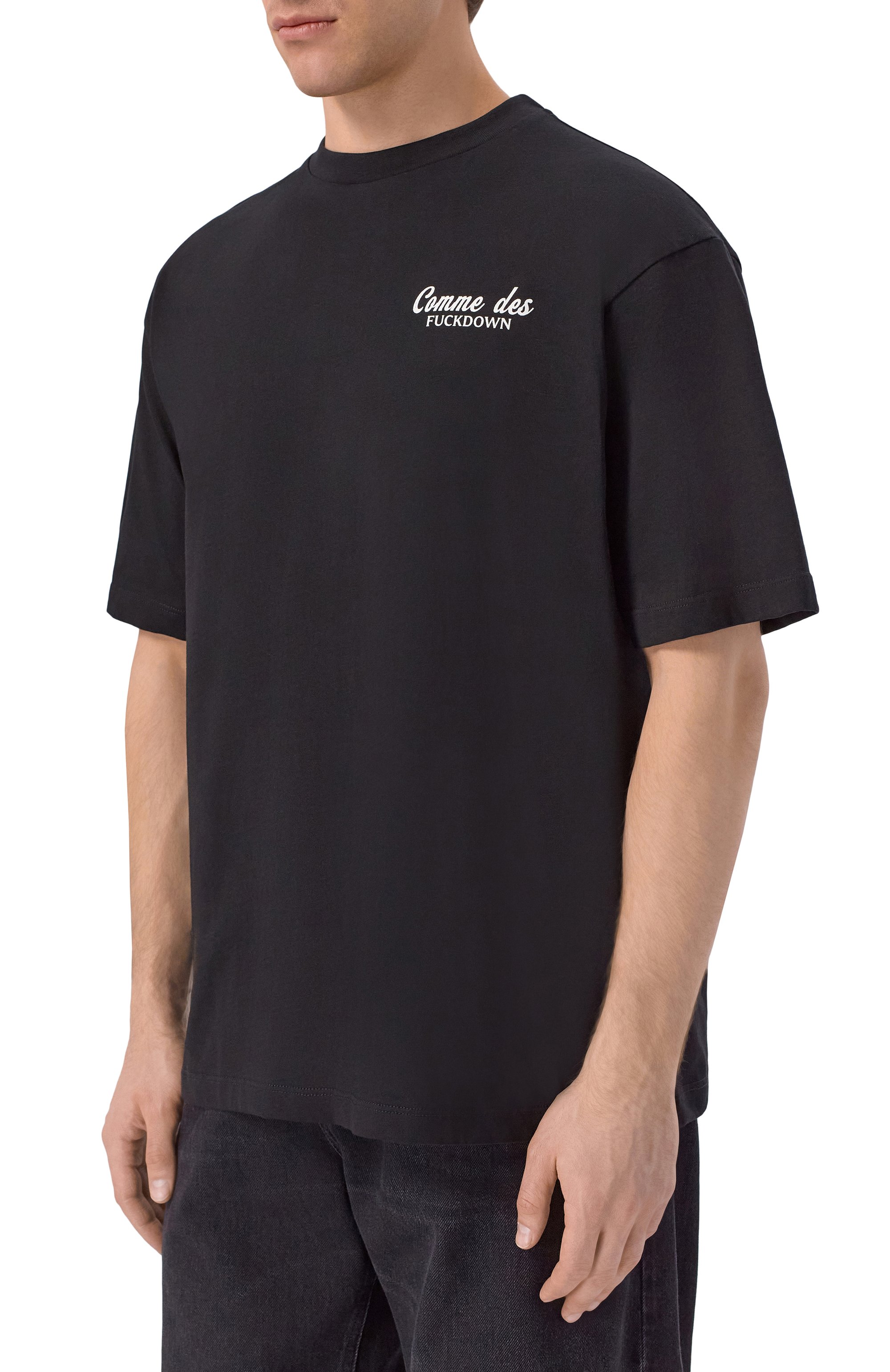 Хлопковая футболка COMME DES FUCKDOWN черного цвета по цене 8710 руб., арт. CFABW01668, фото 3 Хлопковая футболка COMME DES FUCKDOWN, арт. CFABW01668, фото 3