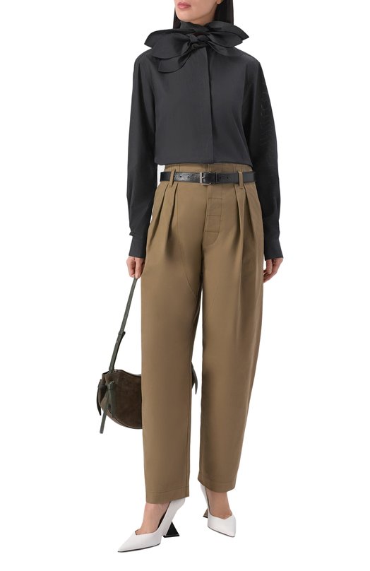 Хлопковые брюки Moschino A0303/5518 Хаки  A0303/5518 Фото 2