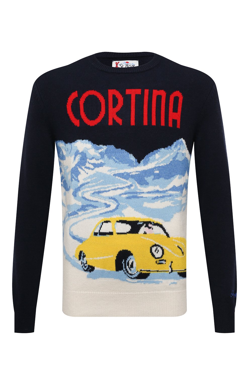 Джемпер из шерсти и вискозы MC2 SAINT BARTH темно-синего цвета по цене 23650 руб., арт. STBM HER0N C/HER0011/00682C, фото 1 Джемпер из шерсти и вискозы MC2 SAINT BARTH, арт. STBM HER0N C/HER0011/00682C, фото 1