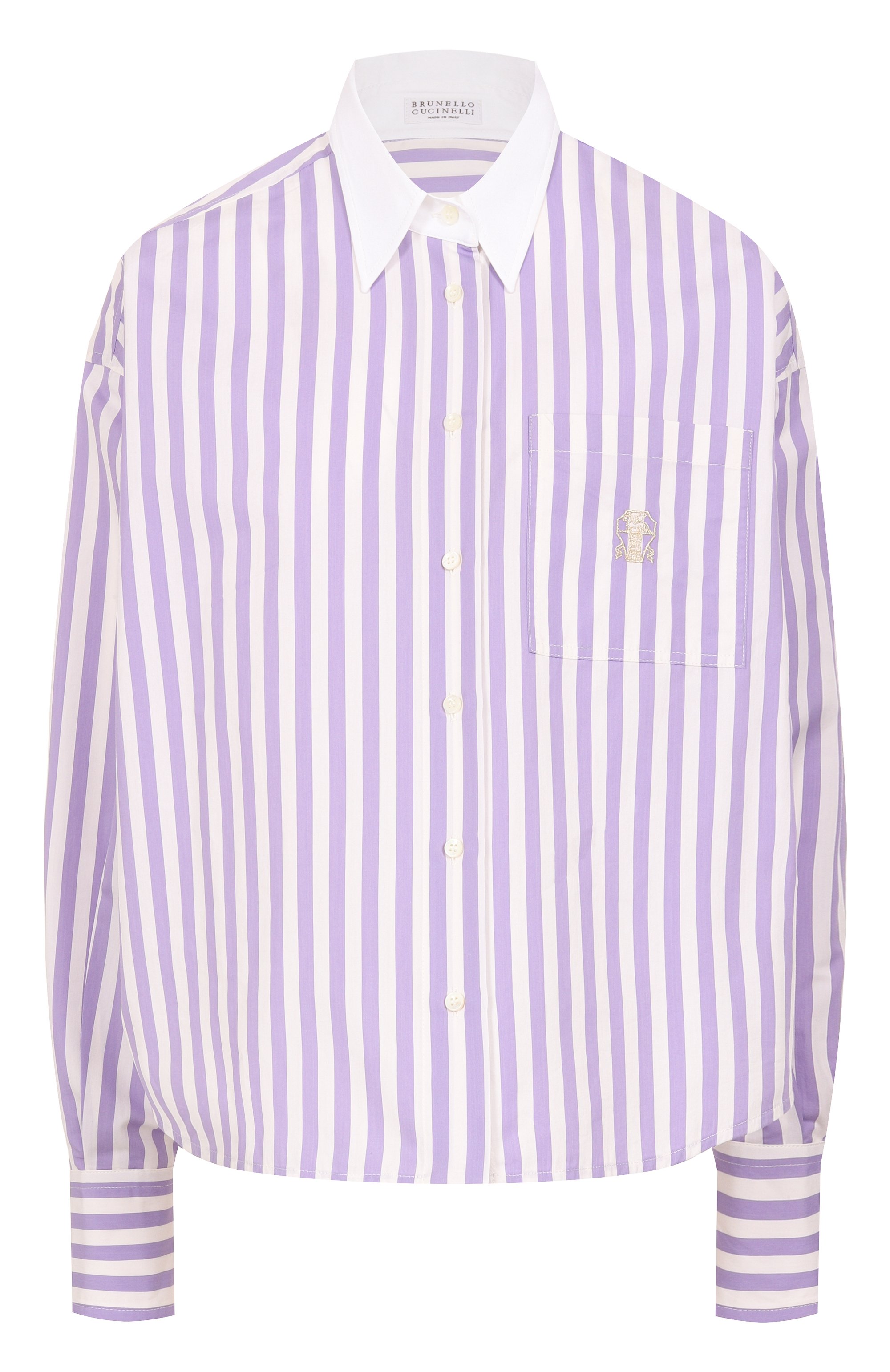 Рубашка из хлопка и шелка BRUNELLO CUCINELLI, арт. MH757RF216, фото 1