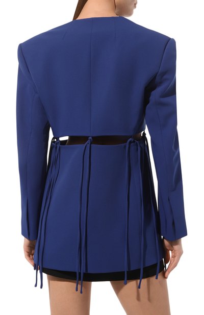 Жакет YUZEFI синего цвета по цене 63500 руб., арт. YUZPF22-RW-JK11-T12, фото 4 Жакет YUZEFI, арт. YUZPF22-RW-JK11-T12, фото 4