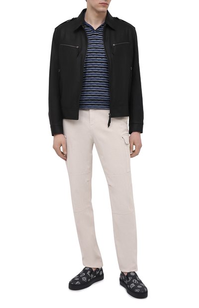 Текстильные слипоны GIORGIO ARMANI синего цвета по цене 59950 руб., арт. X2X138/XD226, фото 2 Текстильные слипоны GIORGIO ARMANI, арт. X2X138/XD226, фото 2