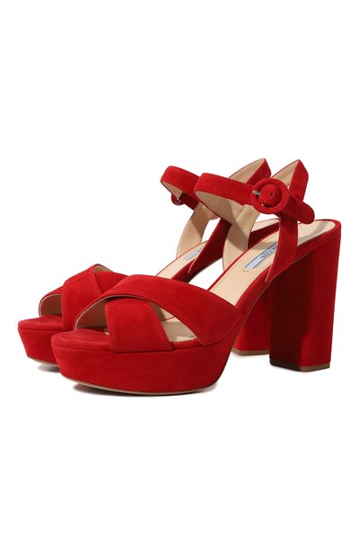 Замшевые босоножки PRADA, арт. 1XP63A-008-F0011-105, фото 1