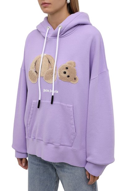 Хлопковое худи PALM ANGELS сиреневого цвета по цене 72100 руб., арт. PMBB058F21FLE0073660/W, фото 3 Хлопковое худи PALM ANGELS, арт. PMBB058F21FLE0073660/W, фото 3