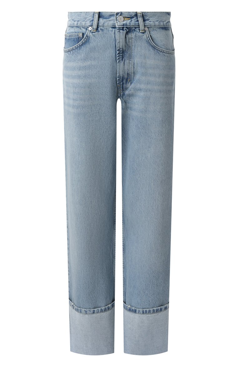 Женские джинсы M05CH1NO JEANS голубого цвета, арт. J0313/3217 | Фото 1 (Длина (брюки, джинсы): Стандартные; Детали: Делаве; Стили: Кэжуэл; Силуэт Ж (брюки и джинсы): Прямые; Материал внешний: Деним, Хлопок; Кросс-КТ: Деним)