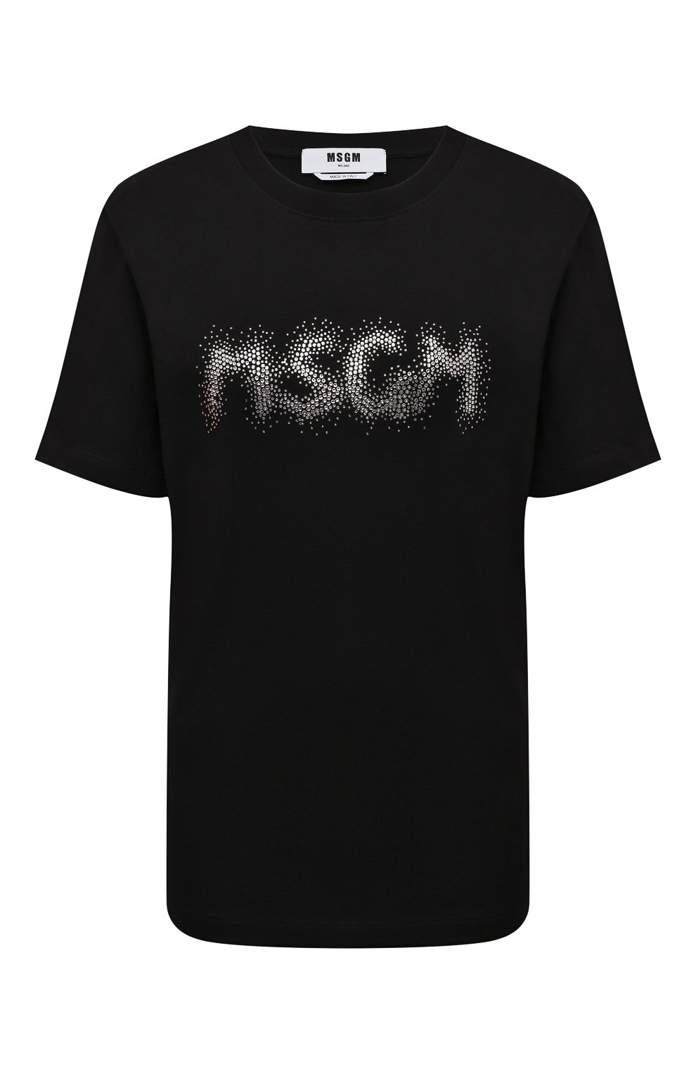 Хлопковая футболка MSGM черного цвета по цене 16050 руб., арт. 3341MDM107 227798, фото 1 Хлопковая футболка MSGM, арт. 3341MDM107 227798, фото 1