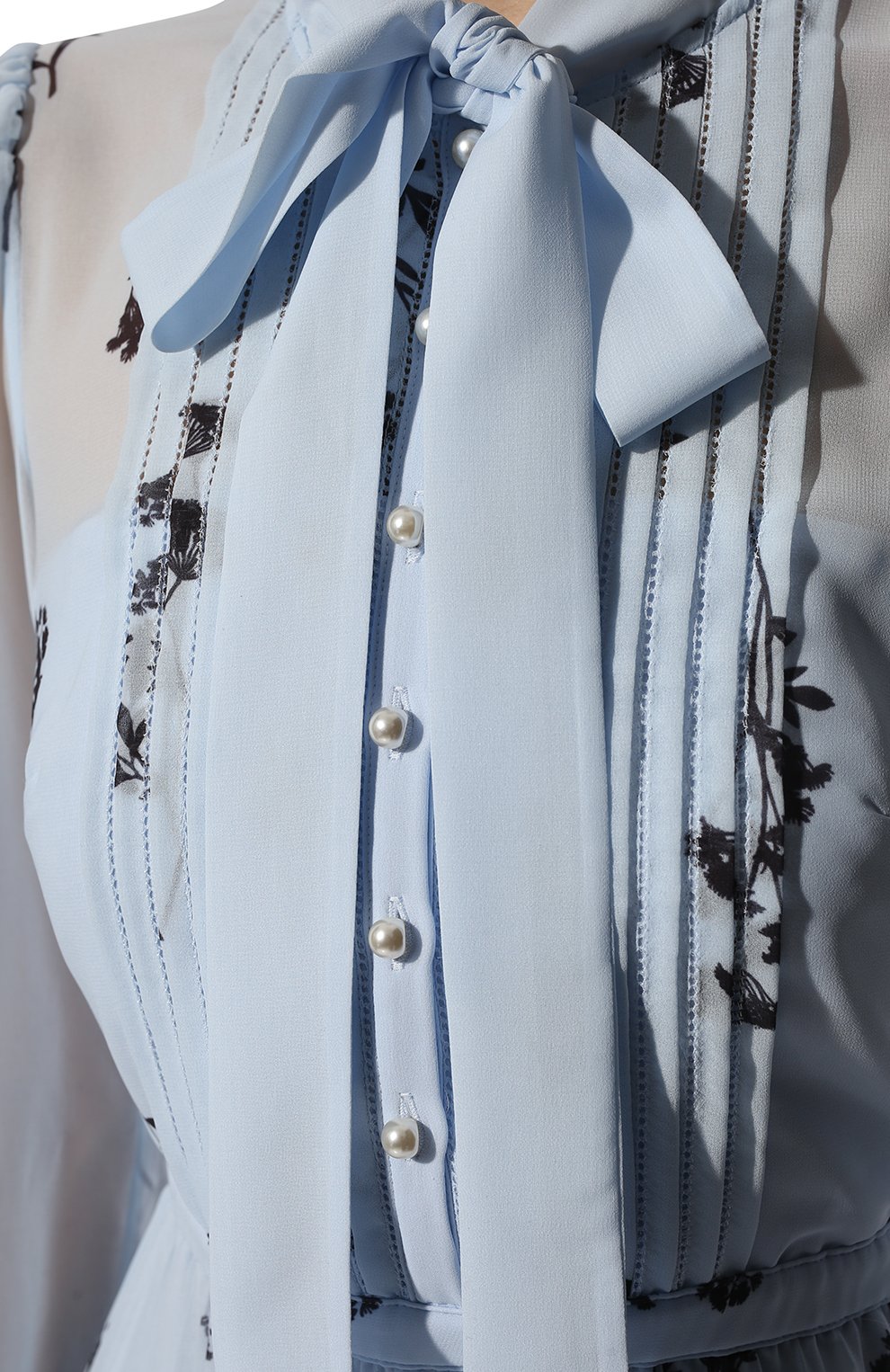 Платье SELF-PORTRAIT голубого цвета по цене 55800 руб., арт. SS22-045C, фото 5 Платье SELF-PORTRAIT, арт. SS22-045C, фото 5