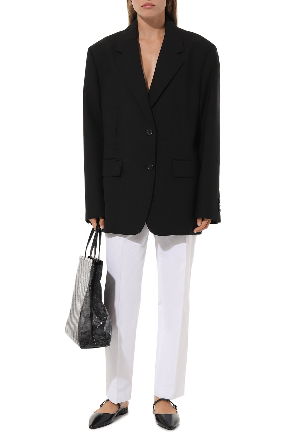 Хлопковые брюки PRADA, арт. P288D-1BMS-F0009-202, фото 2