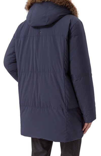 Пуховик с отделкой из енота STEFANO RICCI темно-синего цвета по цене 969000 руб., арт. M7J5300433/PL001H, фото 4 Пуховик с отделкой из енота STEFANO RICCI, арт. M7J5300433/PL001H, фото 4