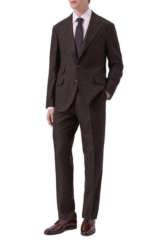 Шерстяной костюм Brunello Cucinelli MV412LDWH Коричневый MV412LDWH