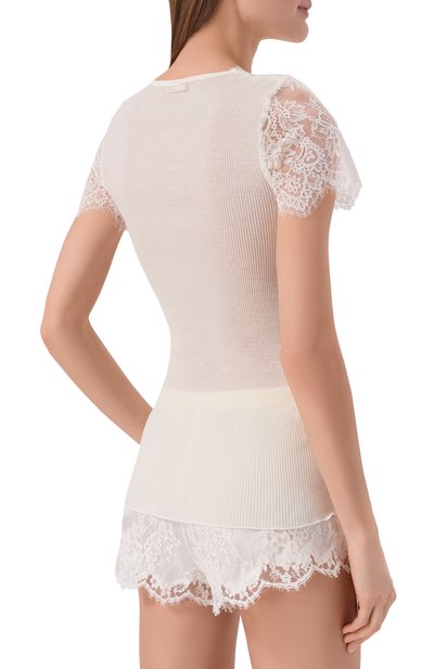 Топ из шерсти и шелка LISE CHARMEL кремового цвета по цене 19910 руб., арт. ANJ9110, фото 4 Топ из шерсти и шелка LISE CHARMEL, арт. ANJ9110, фото 4