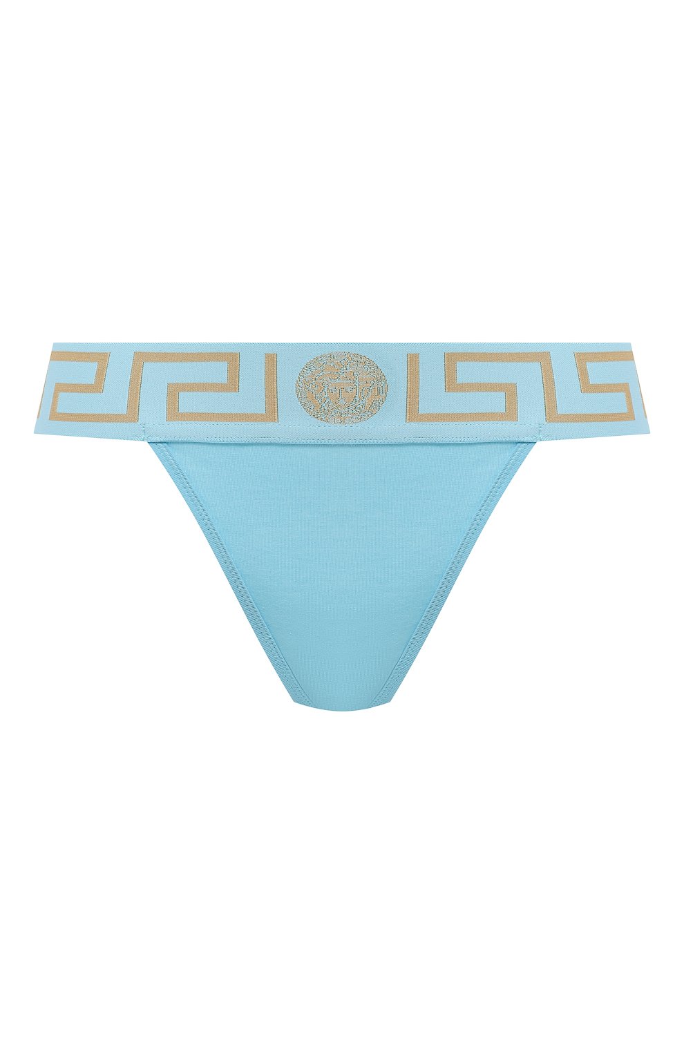 Трусы-стринги VERSACE голубого цвета по цене 9255 руб., арт. AUD01042/A232741, фото 1 Трусы-стринги VERSACE, арт. AUD01042/A232741, фото 1