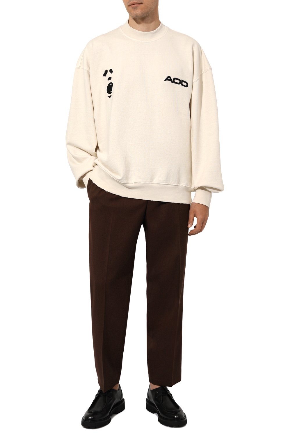 Хлопковый свитшот AN OTHER DATE кремового цвета по цене 21050 руб., арт. F40DMASW061, фото 2 Хлопковый свитшот AN OTHER DATE, арт. F40DMASW061, фото 2